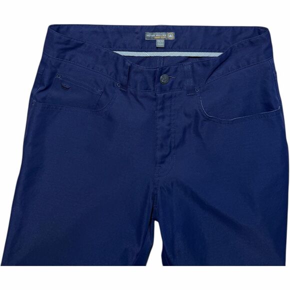 Peter Millar Men’s Blue Golf Chino Pants Flat Front Size 30x32 - Picture 3 of 5